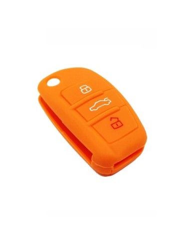 Guscio in Silicone Cover Chiave per Telecomando Audi A1 A3 A4 A6 A8 TT Q5 Q7 R8 S4 S6 Portachiave Arancione