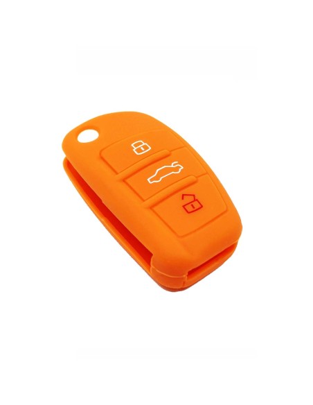 Guscio in Silicone Cover Chiave per Telecomando Audi A1 A3 A4 A6 A8 TT Q5 Q7 R8 S4 S6 Portachiave Arancione