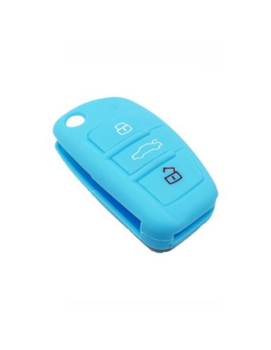 Guscio in Silicone Cover Chiave per Telecomando Audi A1 A3 A4 A6 A8 TT Q5 Q7 R8 S4 S6 Portachiave Azzurro