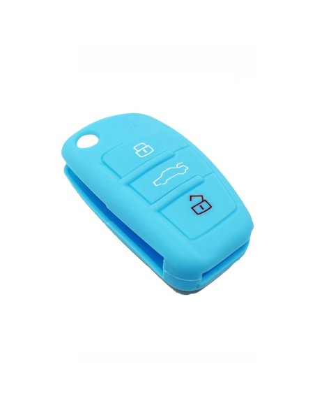 Guscio in Silicone Cover Chiave per Telecomando Audi A1 A3 A4 A6 A8 TT Q5 Q7 R8 S4 S6 Portachiave Azzurro
