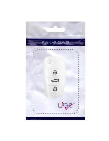 Guscio in Silicone Cover Chiave per Telecomando Audi A1 A3 A4 A6 A8 TT Q5 Q7 R8 S4 S6 Portachiave Bianco
