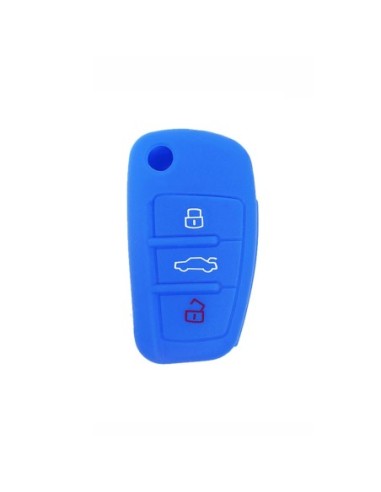 Guscio in Silicone Cover Chiave per Telecomando Audi A1 A3 A4 A6 A8 TT Q5 Q7 R8 S4 S6 Portachiave Blu