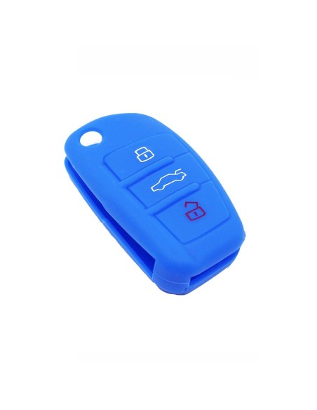 Guscio in Silicone Cover Chiave per Telecomando Audi A1 A3 A4 A6 A8 TT Q5 Q7 R8 S4 S6 Portachiave Blu