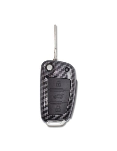 Guscio in Plastica Rigida Cover Chiave per Telecomando Audi A1 A3 A4 A6 A8 TT Q5 Q7 R8 S4 S6 Fibra di Carbonio + Portachiavi e Cacciavite di Montaggio