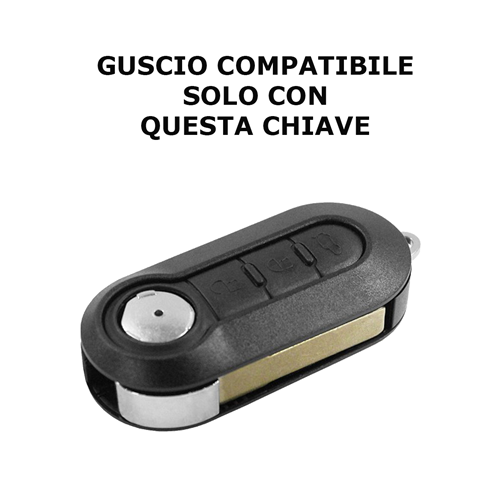 Rigid Plastic Car Key Cover for Fiat Grande Punto Evo Panda Bravo Stilo 500 L and Lancia Y Delta Musa Black