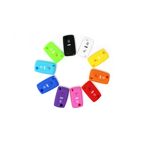 Silicone Car Key Cover for Peugeot 106 107 206 207 307 308 407 408 409 607 Black