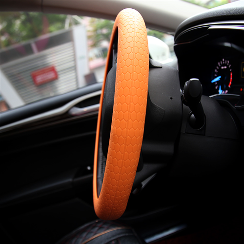 Coprivolante per Auto in Silicone Universale Diametro 34 cm Arancione Volante Fiat Nissan Alfa Romeo Peugeot Renault Audi Ford