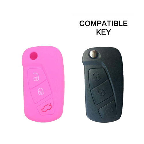 Silicone Car Key Cover for Ford KA Focus Fiesta Escort Mondeo Pink
