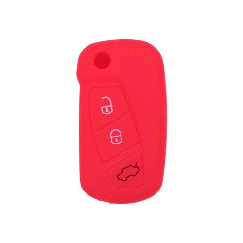 Silicone Car Key Cover for Ford KA Focus Fiesta Escort Mondeo Red