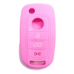 Silicone Car Key Cover for Fiat 500 500X Tipo Pink
