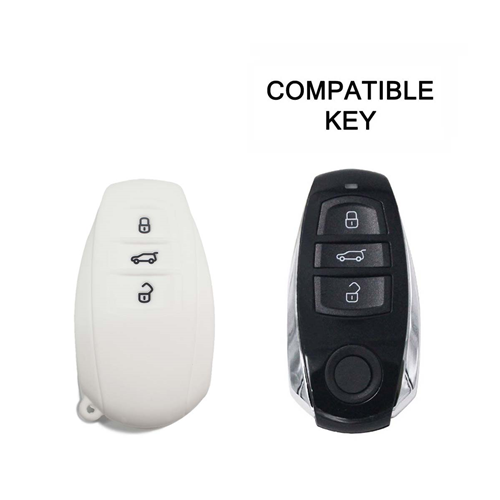 Silicone Car Key Cover for Volkswagen Touareg 2011-2014 White