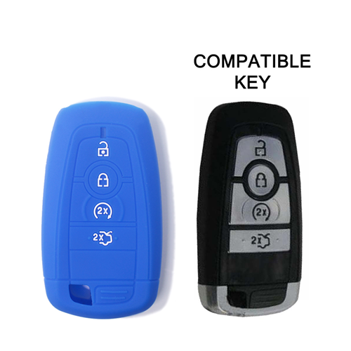 Silicone Car Key Cover for Ford Mondeo Explorer Flex Mustang Fusion MKC MKX MKZ Blue