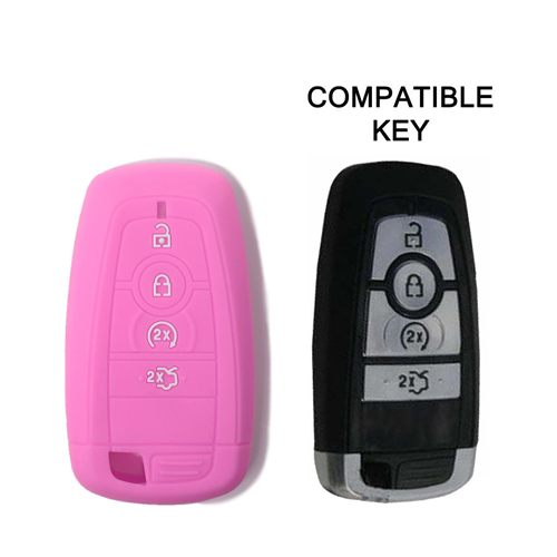 Silicone Car Key Cover for Ford Mondeo Explorer Flex Mustang Fusion MKC MKX MKZ Pink