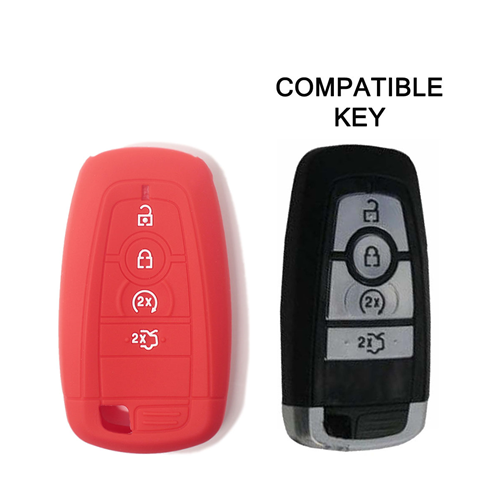 Silicone Car Key Cover for Ford Mondeo Explorer Flex Mustang Fusion MKC MKX MKZ Red