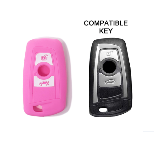 Silicone Car Key Cover for BMW Serie 1 3 4 5 6 7 Z4 X3 X4 X5 X6 Pink