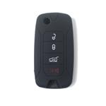 Silicone Car Key Cover for Jeep Renegade Cherokee Black