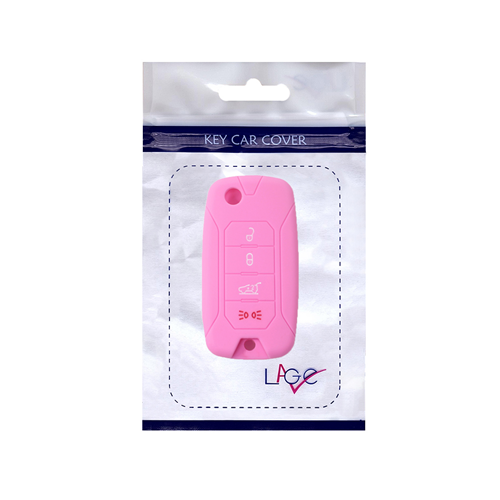 Silicone Car Key Cover for Jeep Renegade Cherokee Pink