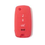Silicone Car Key Cover for Jeep Renegade Cherokee Red