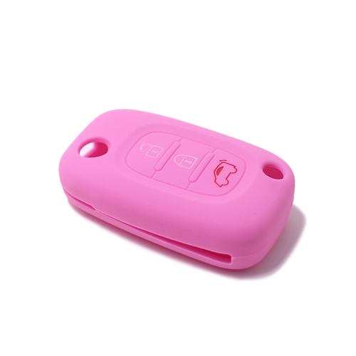 Silicone Car Key Cover for Mercedes Benz Smart ForTwo ForFour 453 Pink