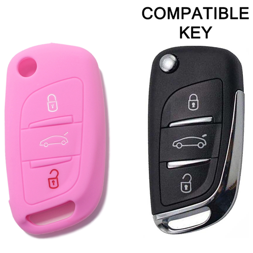 Silicone Car Key Cover for Citroen DS3 DS4 DS5 DS6 C2 C3 C4 C5 C8 Jumper Jumpy Berlingo Saxo Picasso Pink