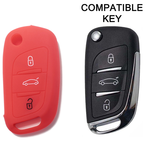 Silicone Car Key Cover for Citroen DS3 DS4 DS5 DS6 C2 C3 C4 C5 C8 Jumper Jumpy Berlingo Saxo Picasso Red