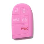 Silicone Car Key Cover for Jeep Renegade Cherokee Compass Wrangler Fiat 500X Fremont Chrysler Dodge Pink