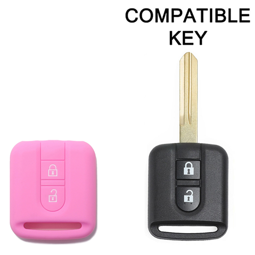 Silicone Car Key Cover for Nissan Qashqai Xtrail Micra Terrano Murano Almera Note Juke Pink