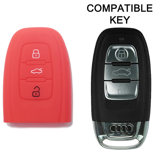 Silicone Car Key Cover for Audi A1 A3 A4 A5 A6 A7 A8 Q3 Q5 Q7 TT TTS TTRS R8 S1 S3 S4 S5 S6 S8 AF AG 8K B8 RS3 RS5 RS6 Red