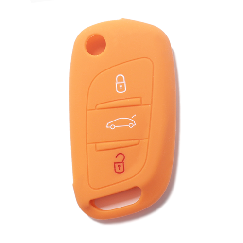 Silicone Car Key Cover for Citroen DS3 DS4 DS5 DS6 C2 C3 C4 C5 C8 Jumper Jumpy Berlingo Saxo Picasso Orange