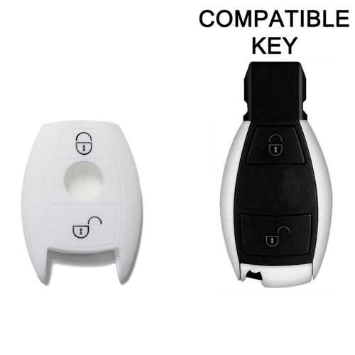 Silicone Car Key Cover for Mercedes Benz A B C E S V W R CL ML CLK W176 W204 W211 W245 A203 White