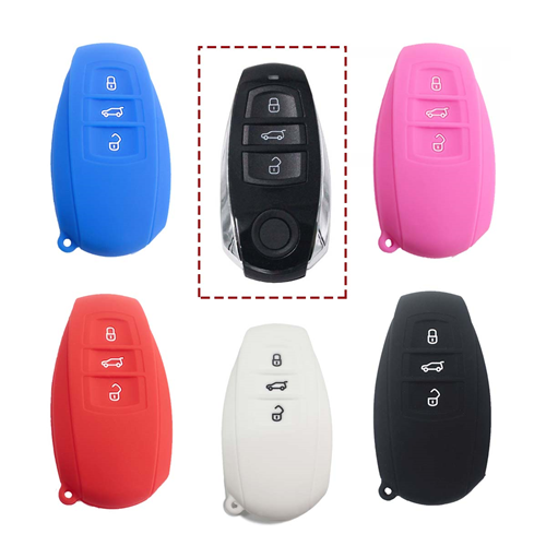 Silicone Car Key Cover for Volkswagen Touareg 2011-2014 Black