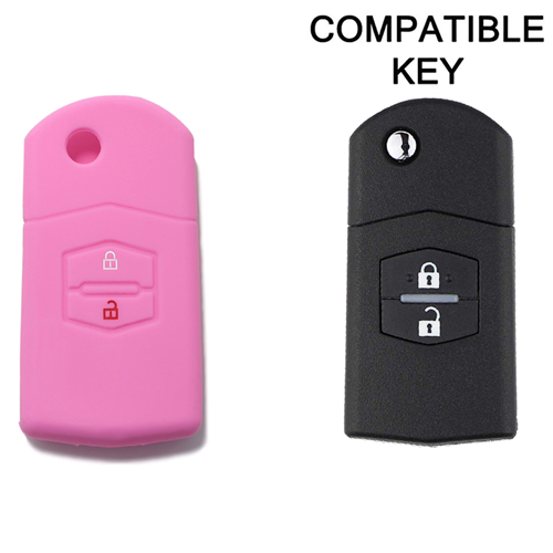 Silicone Car Key Cover for Mazda 2 3 5 6 BT50 CX-5 CX-7 CX-9 MX5 RX8 Pink
