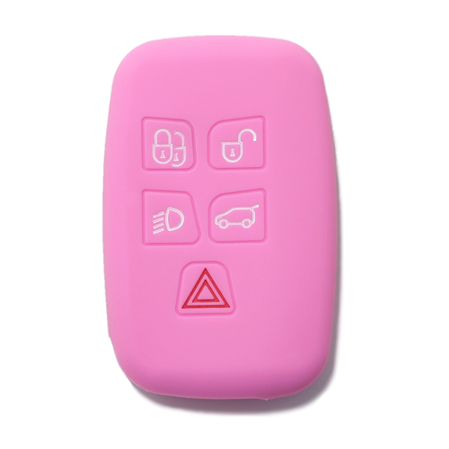 Silicone Car Key Cover for Land Rover Range Rover Sport Evoque LR4 Freelander Discovery Pink