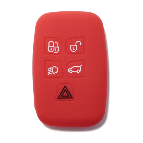 Silicone Car Key Cover for Land Rover Range Rover Sport Evoque LR4 Freelander Discovery Red
