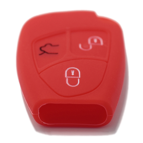 Silicone Car Key Cover for Mercedes Benz Classe A B C E S CL ML CLK CLS SLK Red