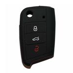 Silicone Car Key Cover for Volkswagen Golf (Serie 7) Seat Leon 7 Ibiza 7 Skoda Octavia A7 Black