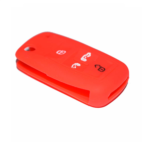 Silicone Car Key Cover for Volkswagen Golf 7 Sharan Caravelle Transporter Caddy Seat Alhambra Leon Ibiza Skoda Yeti Octavia Superb Rapid Red