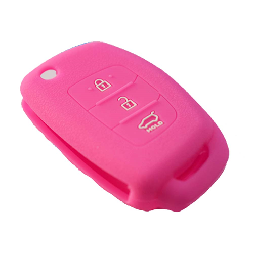 Silicone Car Key Cover for Hyundai i20 i30 i40 ix20 ix30 ix35 ix45 Tucson Santa Fe Elantra Accent Pink