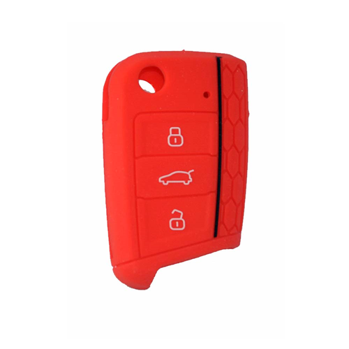 Silicone Car Key Cover for Volkswagen Golf (Serie 7) Seat Leon 7 Ibiza 7 Skoda Octavia A7 Red