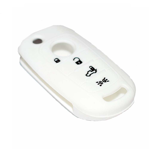 Silicone Car Key Cover for Fiat 500 500X Tipo White