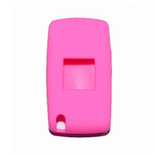 Silicone Car Key Cover for Peugeot 106 107 205 206 207 306 307 308 309 406 407 807 and Citroen C1 C2 C3 C4 Pink
