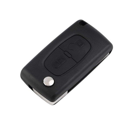 Car Key Cover with Blade Replacement for Peugeot 106 107 205 206 207 306 307 308 309 406 407 807 and Citroen C1 C2 C3 C4 Black