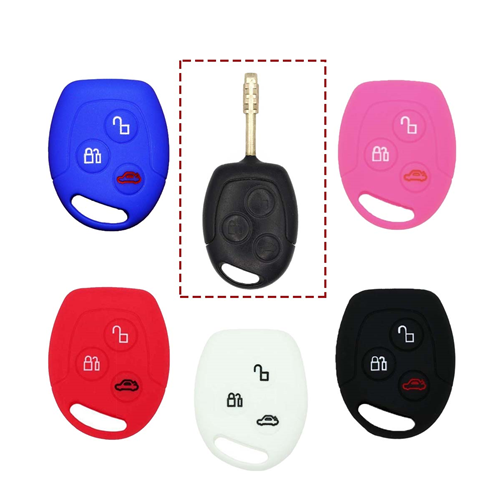Silicone Car Key Cover for Ford C-Max Fiesta Focus KA Mondeo Transit Red
