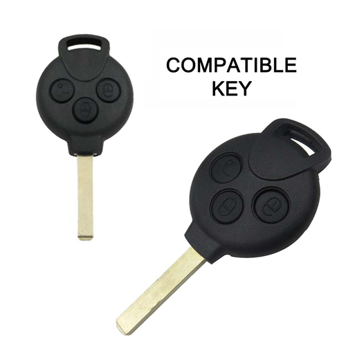 Silicone Car Key Cover for Mercedes Benz Smart 451 ForTwo ForFour Roadster Crossblade City Coupe City Cabrio Black