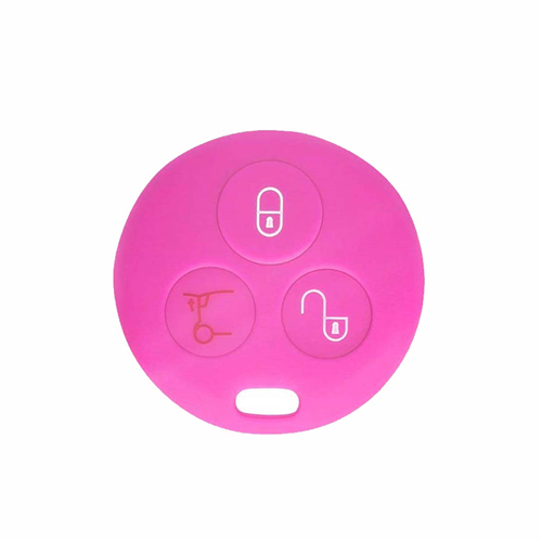 Silicone Car Key Cover for Mercedes Benz Smart ForTwo 450 Roadster Crossblade City Coupe City Cabrio Pink