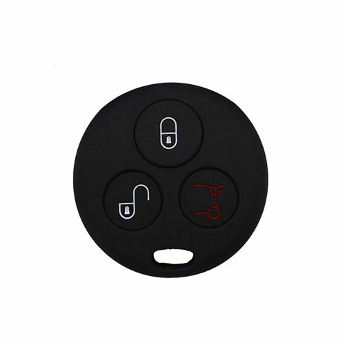 Silicone Car Key Cover for Mercedes Benz Smart ForTwo 450 Roadster Crossblade City Coupe City Cabrio Black