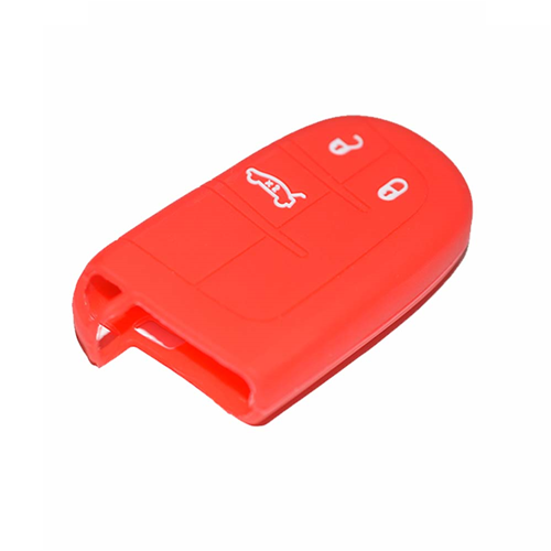 Silicone Car Key Cover for Jeep Renegade Cherokee Fiat 500X Fremont Chrysler Dodge Red