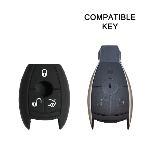 Silicone Car Key Cover for Mercedes-Benz Classe A C E S V ML CLK SLK Black