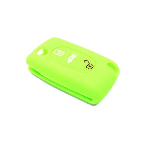 Silicone Car Key Cover for Peugeot 106 107 206 207 307 308 407 408 409 607 Green