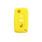 Silicone Car Key Cover for Peugeot 106 107 206 207 307 308 407 408 409 607 Yellow